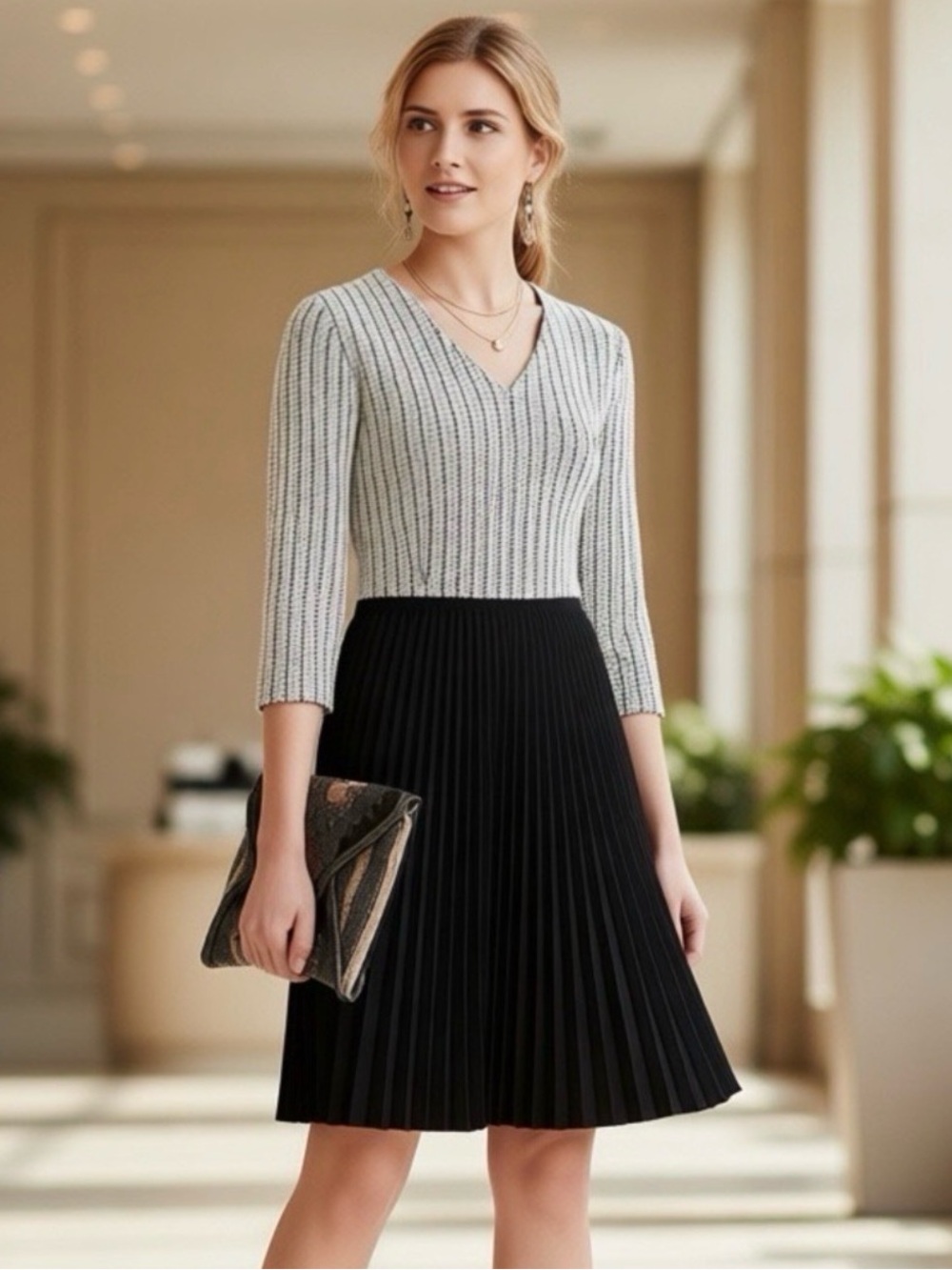 Ganni Dress with Accordion Skirt